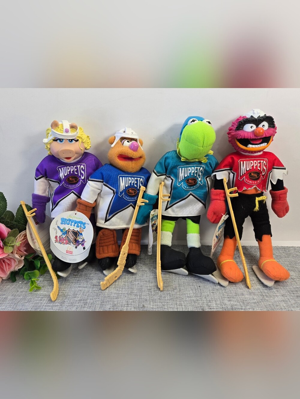 1995 McDonald’s NHL Muppets Kermit, Fozzie, Animal, Miss Piggy W Tag Jim Henson